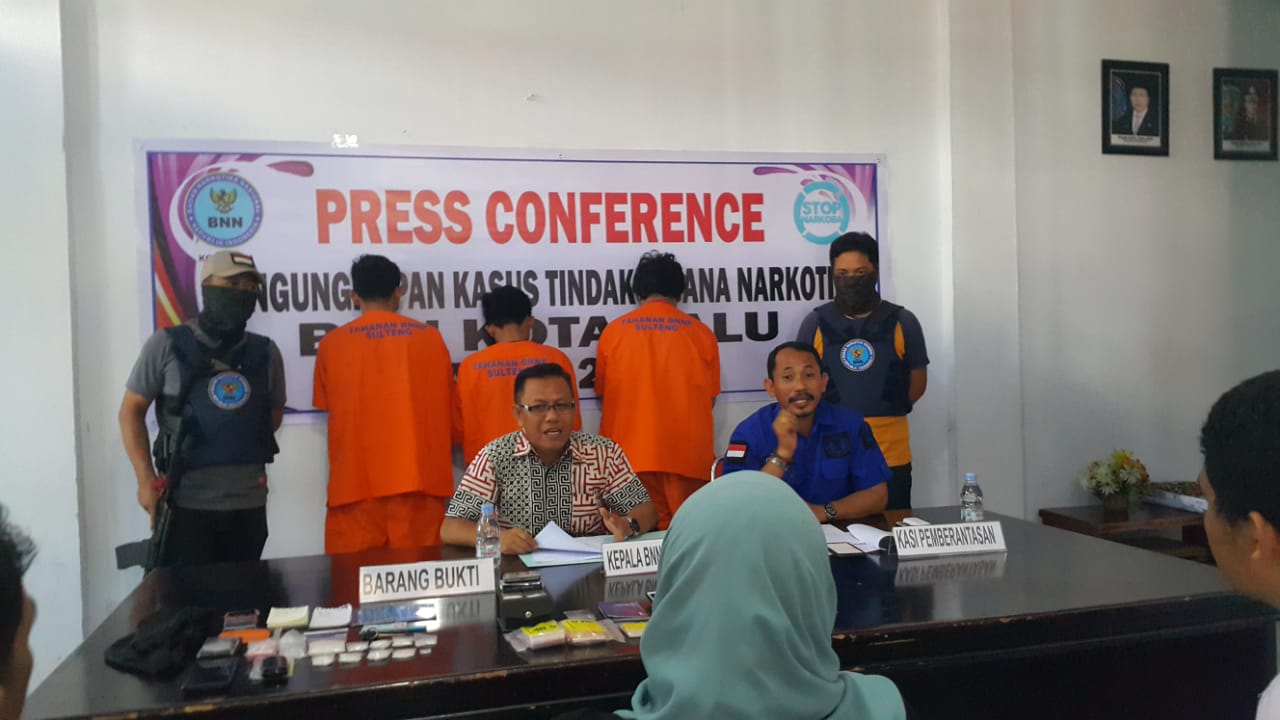 Kegiatan Press Release pengungkapan Kasus Narkotika. Gol I Jenis Shabu