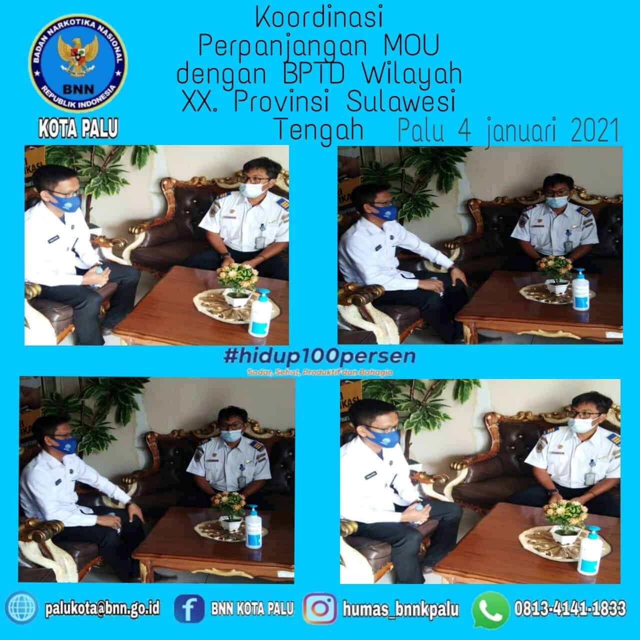 Kegiatan Koordinasi Perpanjangan MOU dengan BPTD Wilayah XX Tahun 2021