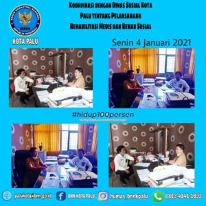 Badan Narkotika Nasional Kota Palu Melakukan Koordinasi ke Dinas Sosial Kota Palu dan Dinas Pendidikan Kota Palu