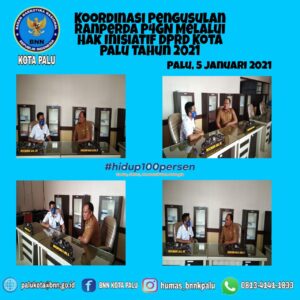Badan Narkotika Nasional Kota Palu Melaksanakan Kegaiatan Koordinasi Untuk Pengusulan Raperda