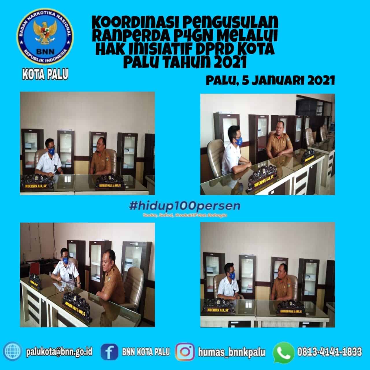 Badan Narkotika Nasional Kota Palu Melaksanakan Kegaiatan Koordinasi Untuk Pengusulan Raperda