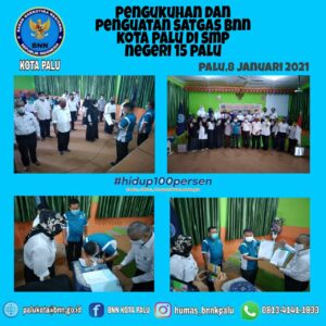 Kepala Badan Narkotika Nasional Kota Palu Mengukuhkan Satgas SMP 15 Palu