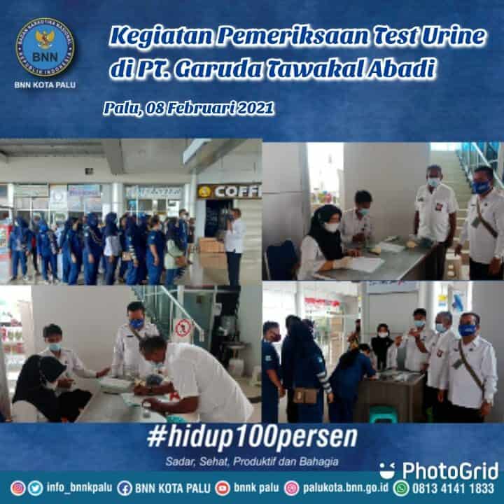 Badan Narkotika Nasional Kota Palu Melakukan Tes Urine Di Lingkungan Swasta